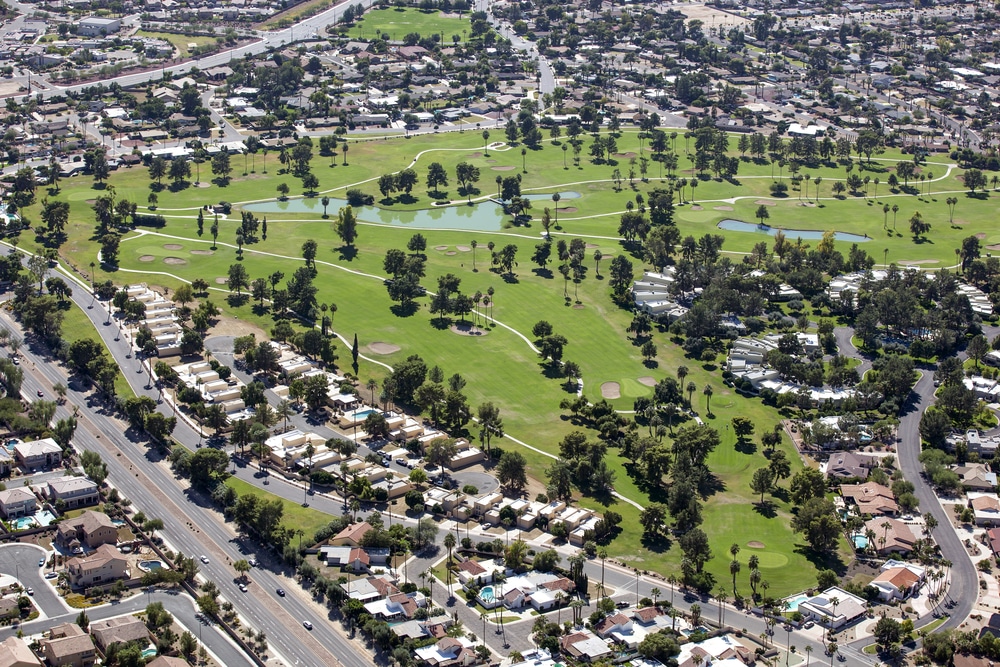 Mature,Desert,Golf,Course,From,Above,In,The,Arizona,Desert