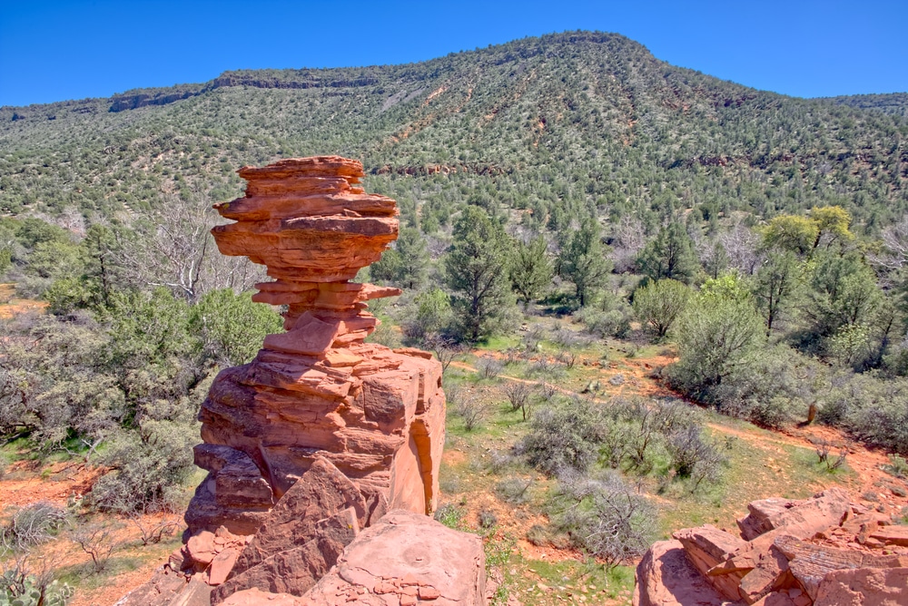 A,Sandstone,Hoodoo,On,The,Side,Of,A,Cliff,In