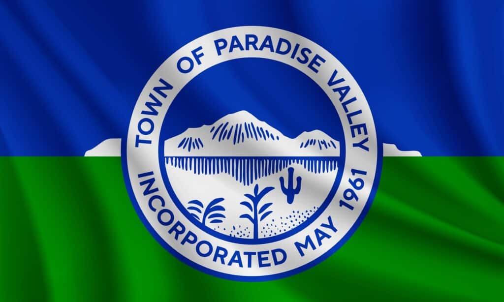 Flag,Of,Paradise,Valley,,Arizona,,Usa.,Realistic,Waving,Flag,Of