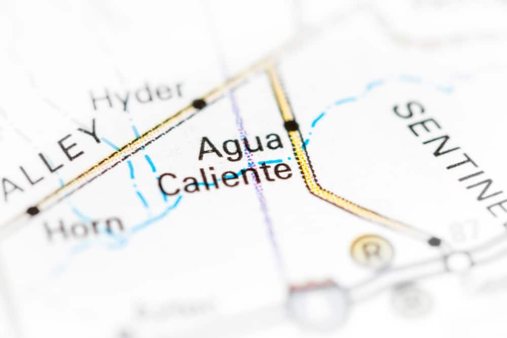 Agua,Caliente.,Arizona.,Usa,On,A,Map