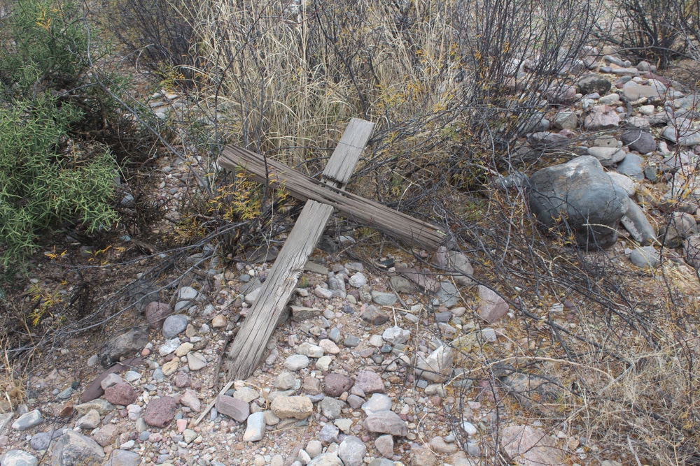 Historic,Cemetery,Cross,Fairbanks,Arizona